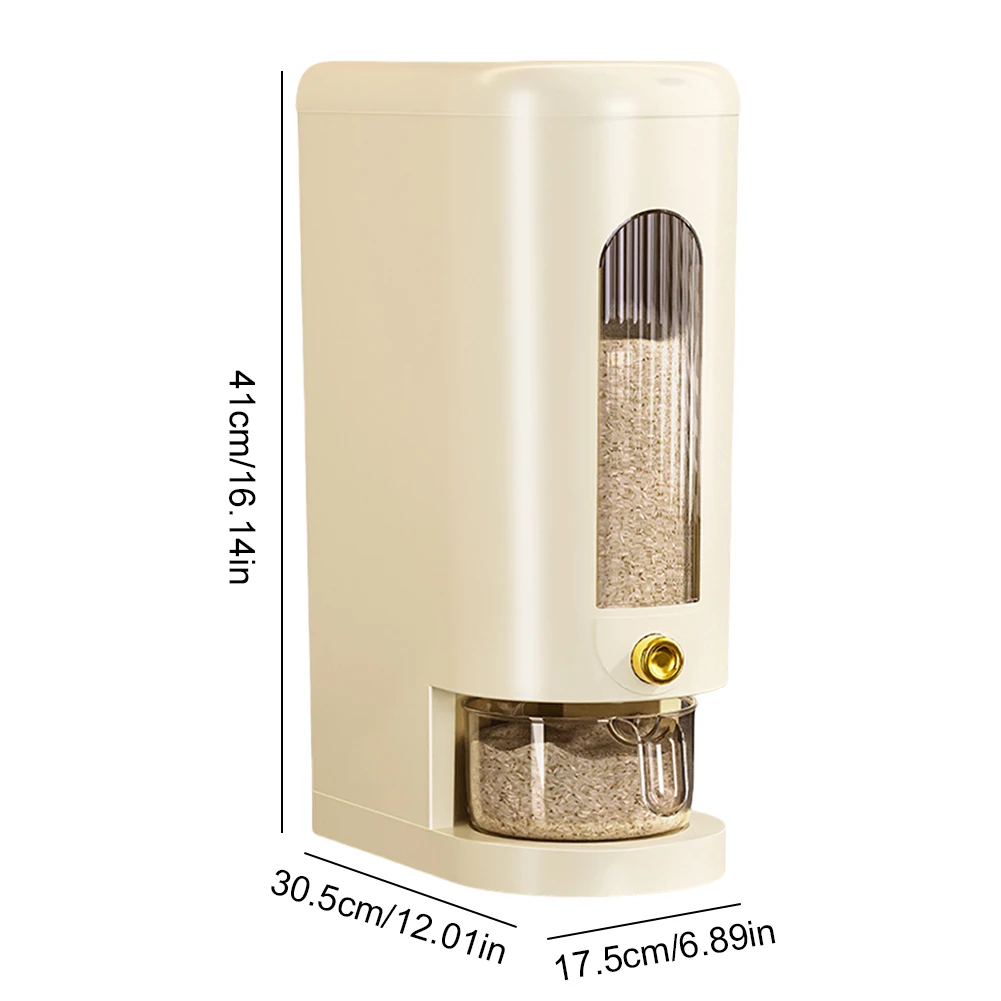 10KG Automatic Cereal Dispenser Storage Box Insect-Proof Moisture-Proof Rice Storage Container Keep Fresh Sealed Grain Bucket