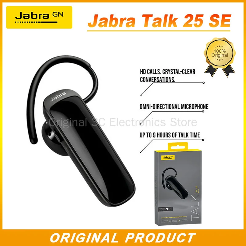 

Original Jabra Talk 25 SE Mono Bluetooth Headset Wireless Single Ear Headphone with Built-in Mic HD calls Earphone Talk25SE
