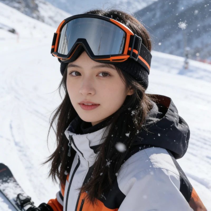 다채로운 렌즈가 있는 대형 프레임 스키 고글 충돌 방지 눈부심 방지 렌즈 야외 스포츠 스노우 스노우보드 안경 스키 안경