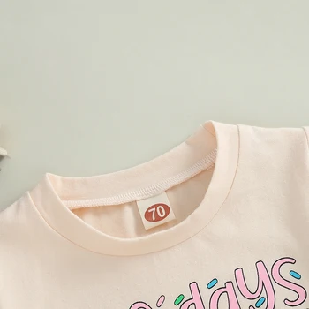 Children's Girls Short Sleeve Crew Neck Ice Cream Print Summer Tops Clothing for Everyday Casual Wear 2