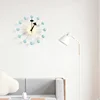 Quiet Round Ball Wood Wall Clock, Home Decor, Modern Design, 3D Clocks for Living Room, Decoration Accessories with Import Movem 3