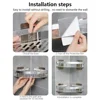 Luxury Bathroom Shelves Without Drilling Rustproof Aluminum Shower Wall Shelf Shampoo Towel Holder Bathroom Organizer Accessorie 6