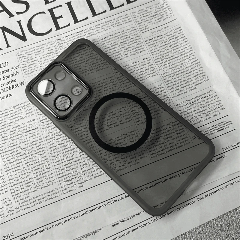 Transparent Magnetic TPU Silicone Case with Camera Protection