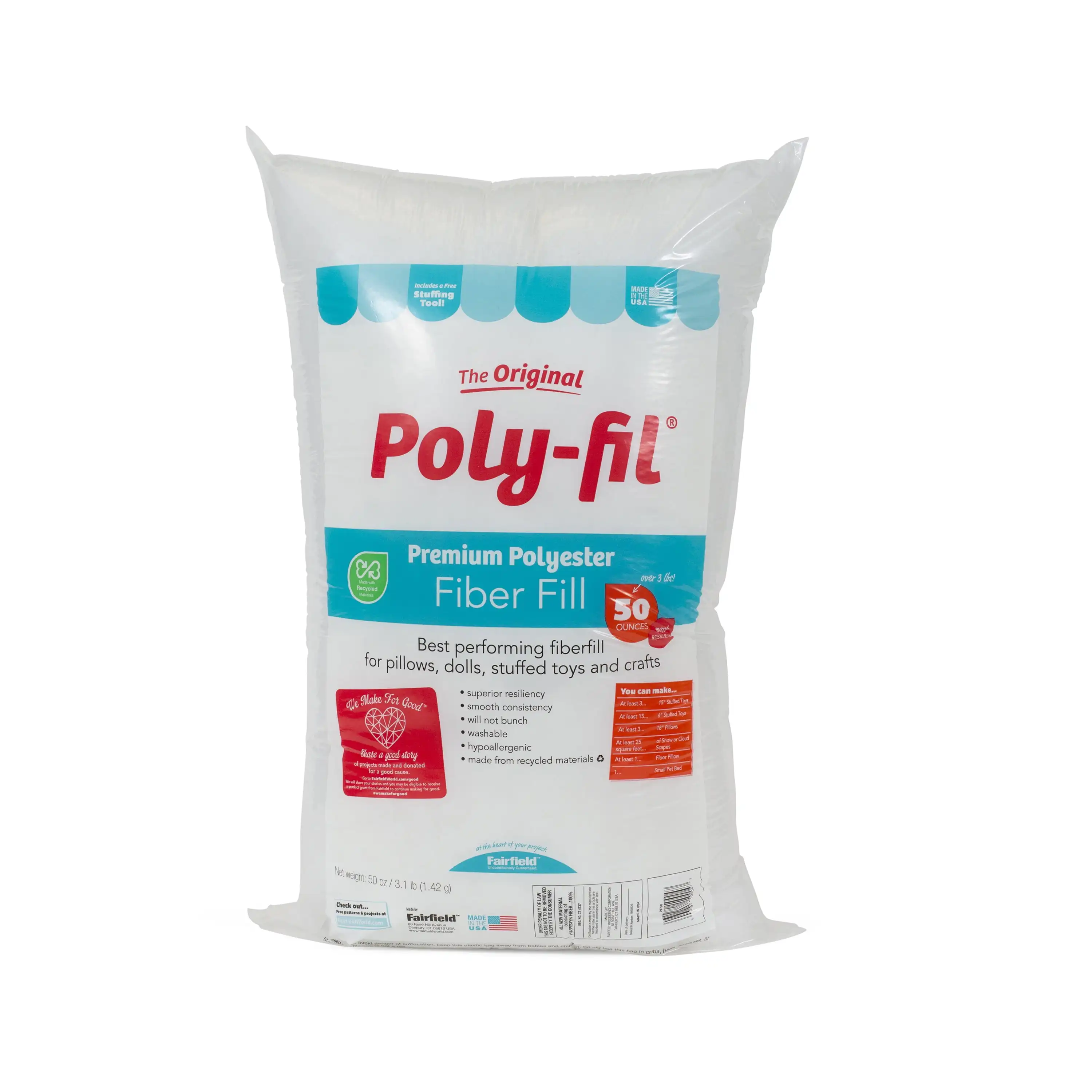 

Premium Polyester Fiberfill for Crafts, 50 oz slime filler