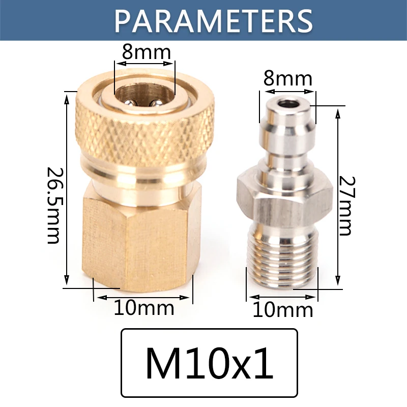 BSPP M10 NPT Thread Plug Connectors 8mm Filling Head Quick Disconnect Air Refilling Coupling Quick Release Fittings Socket quick connect fittings air pump parts 2pcs