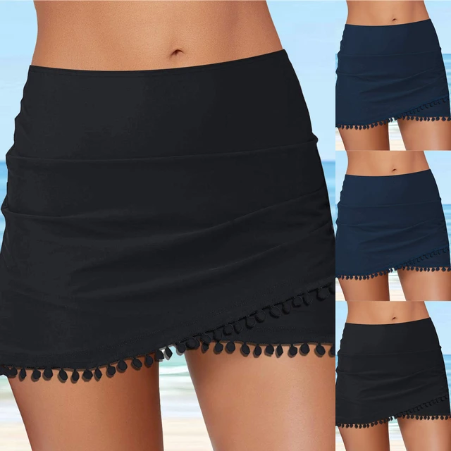 2022 Women Sexy Black Bikini Bottom Tankini Swim Skirt Short Beach Dress  Swimwear Pants Female Sexy