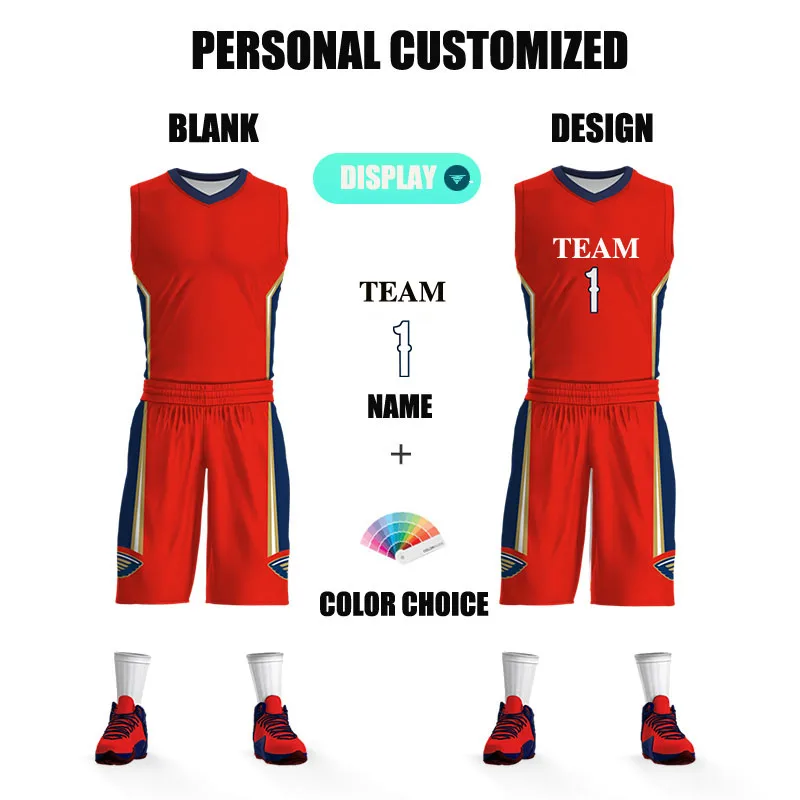 Basketball Kits For Men Full Sublimation Custom Sponsor Team Name Logo