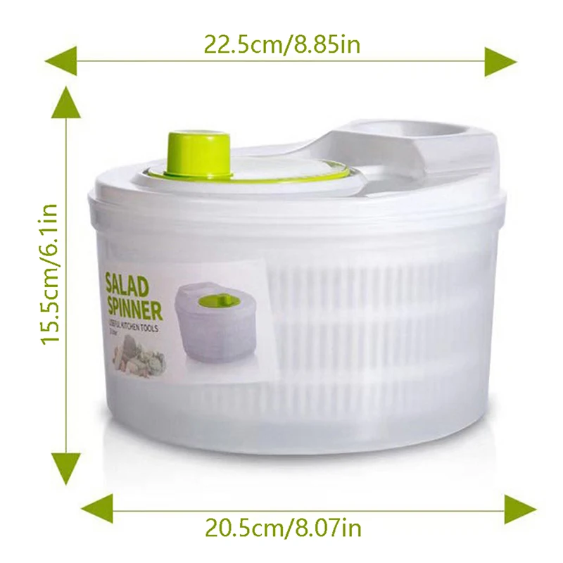 1Pc Salad Spinner for Leafy Vegetables, Lettuce Washer & Dryer, Kitchen Greens Drainer Strainer Crisper Tool
