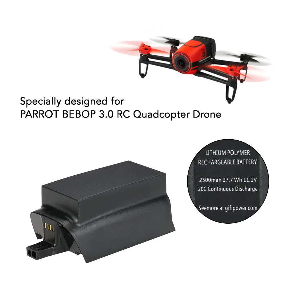 Batterie 2500mAh pour Parrot Bebop Drone 3.0 - Lot de 2