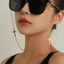 Fashion Gold Glasses Chain For Women Men Eyeglass Chains String Holder Glasses Strap Cross Eyewear Chain Cord Lanyard Gift
