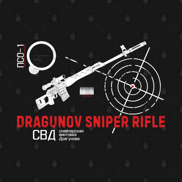 Soviet Russia Dragunov Sniper Rifle T-Shirt: Embrace fashion and history with this unique blend of style and comfort.