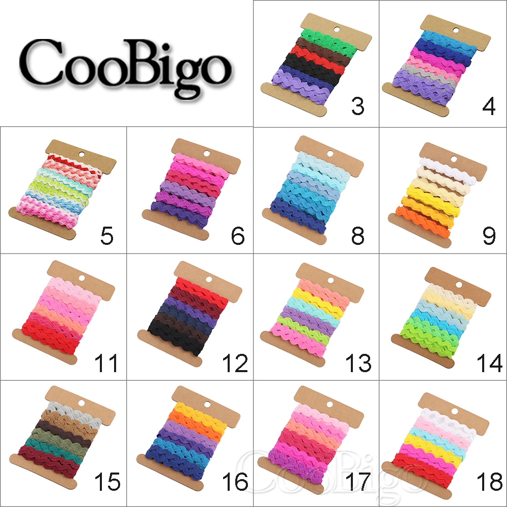 6Yards/lot Ric Rac Trim Lace Zig Zag Ribbon Wave Bending Fringe Trimming Sewing DIY Clothes Wedding Gift Wrapping Party Decor