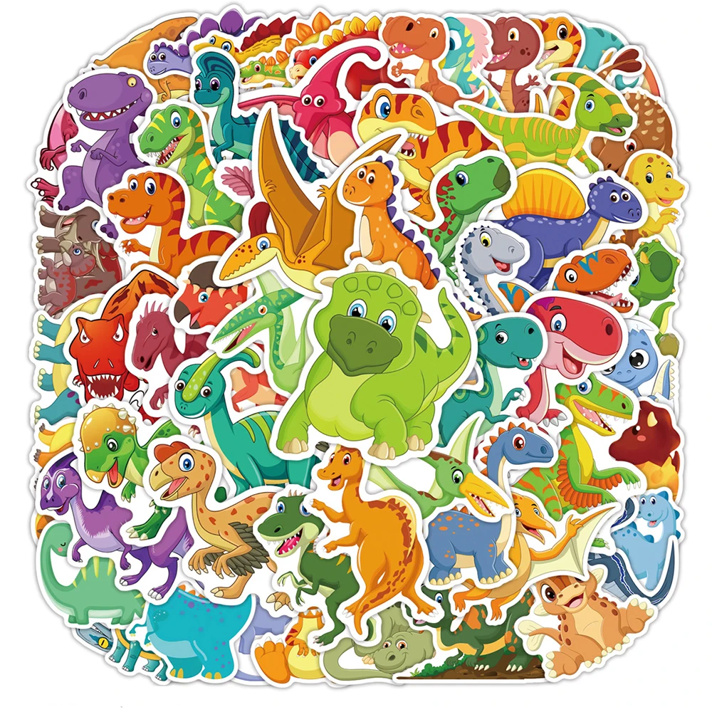 10/30/60pcs Animal Dinosaurs Anime Stickers Cool T-Rex Cartoon Sticker Notebook Laptop Skateboard Stationery Decals Fun for Kids