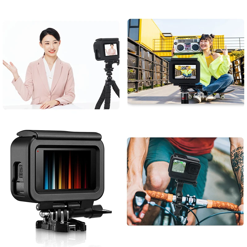 GoPro Hero 12 11 10 9 용 보호 프레임 케이스 GoPro Hero 12 11 액세서리 용 블랙 액션 카메라 테두리 커버 하우징 마운트