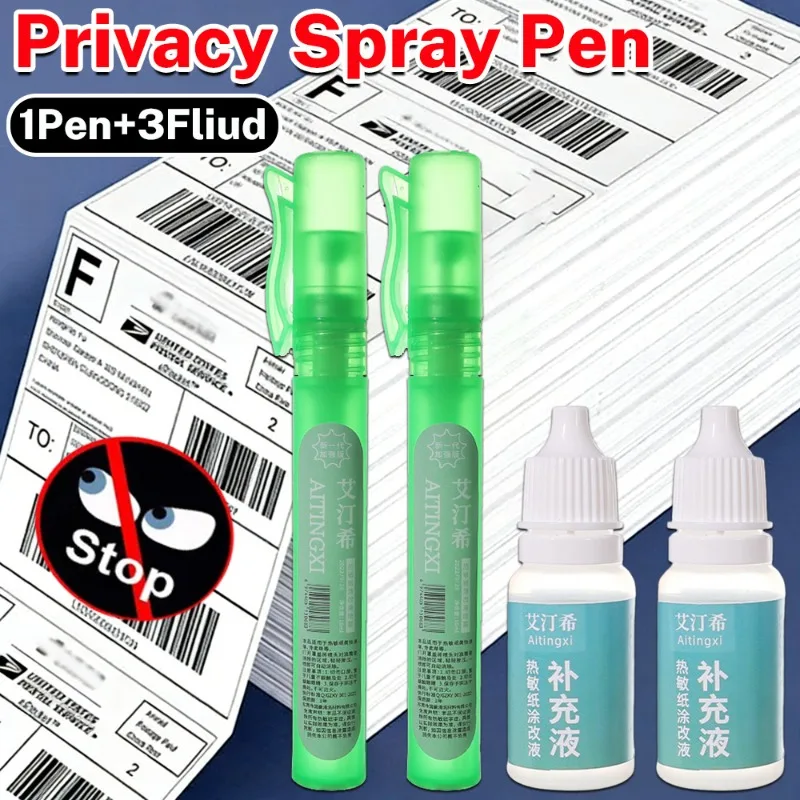 1/2/3/4개 열전사 용지 스프레이 수정 펜 개인정보 보호 지우개 빠른 제거 마커..