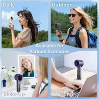 Mini ventilateur portatif à main, 3000mAh, affichage LED, petit ventilateur personnel, rechargeable, pour l'extérieur 6