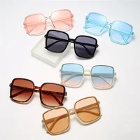 Lunettes de soleil carrées surdimensionnées pour femmes, Vintage, grande monture, Protection UV, nuances classiques pour dames, UV400 6