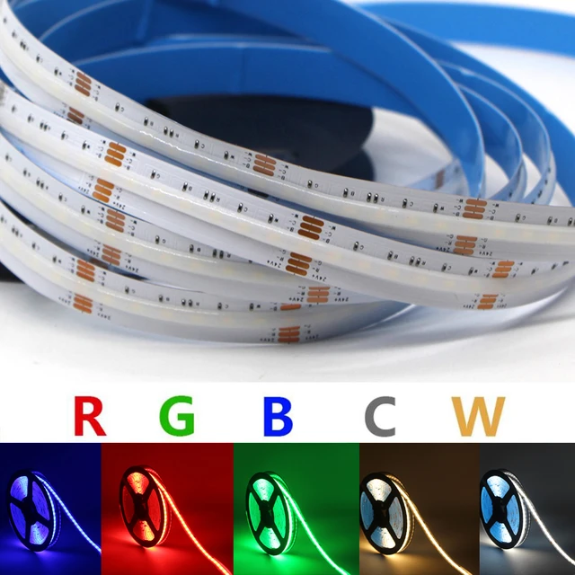 5in1 RGB+CCT FCOB RGBW RGB+WW COB LED Strip light 840leds/m 12V