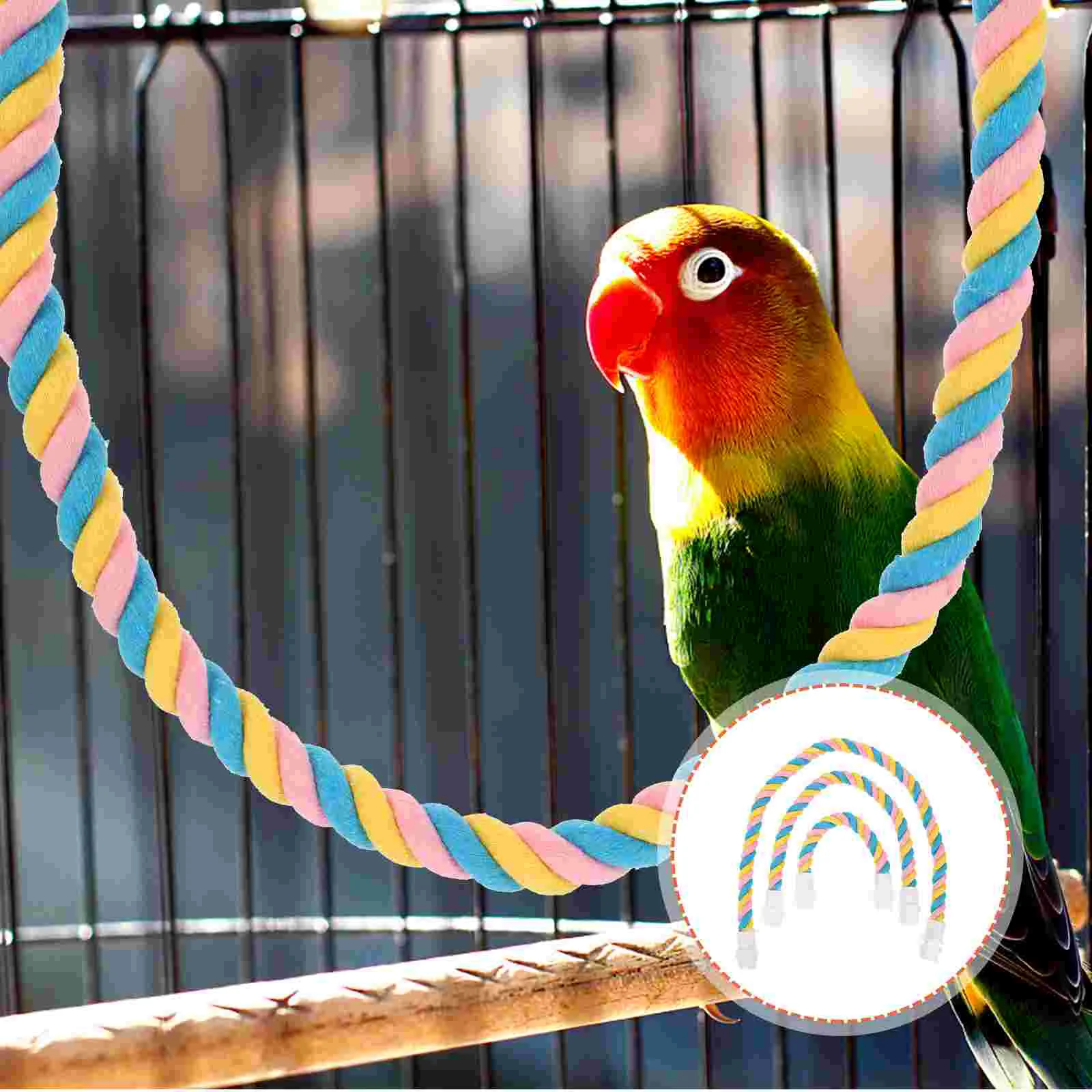 

Parrot Climbing Cotton Rope U-shape Bird Stands Interesting Playing for Birdcage Toys Creative Hanging Funny