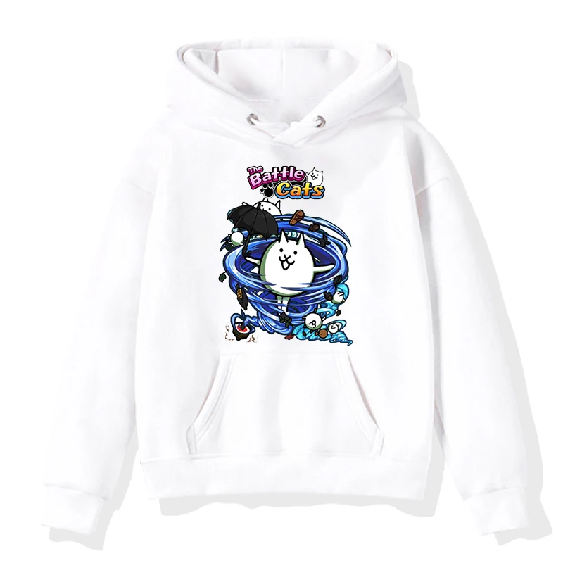 thumbnail image 1 of Sudadera con capucha con estampado de gatos de Game The Battle, bonita sudadera de dibujos animados para niñas, ropa para niños, sudadera de anime para niños, ropa de abrigo para niños, 1 of 5