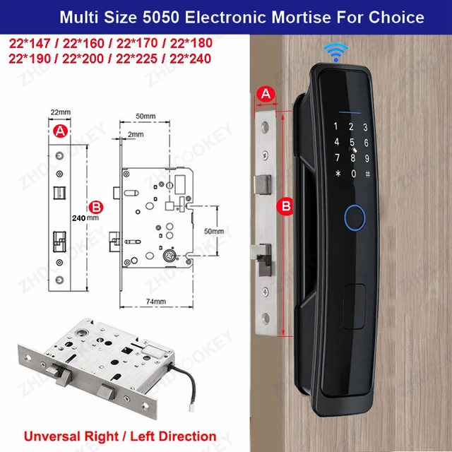 8 Languages Tuya WiFi APP Password IC Card Fingerprint Biometric Digital Keypad TTlock Bluetooth Smart Door Lock with Alexa 5