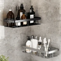 Rectangle Aluminum Alloy Bathroom Shelf Makeup Storage Organizer Shampoo Rack Shower Shelf Bathroom No Drill Wall Shelf 1