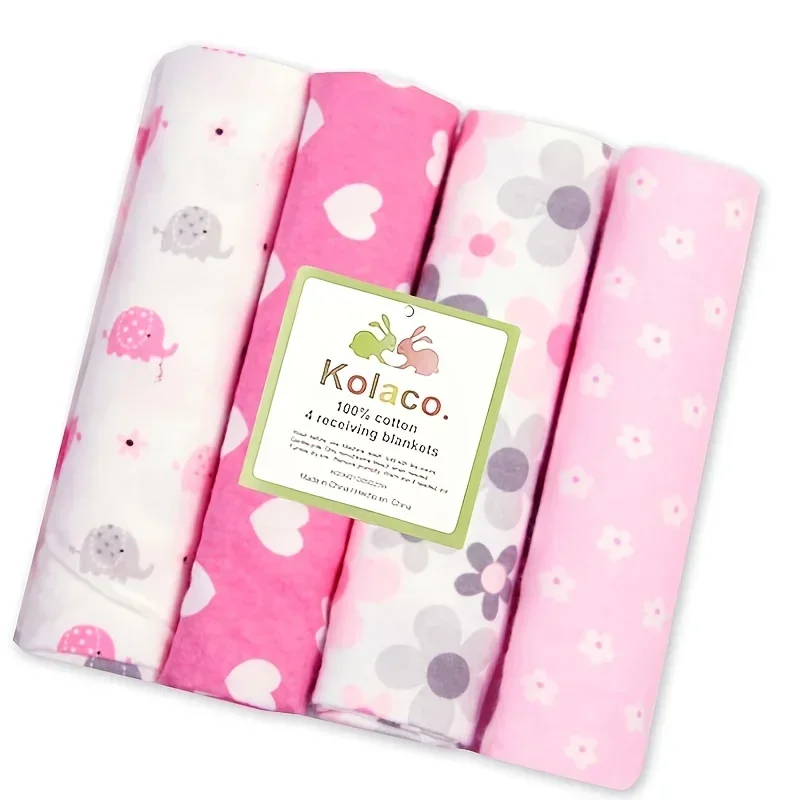Receiving 100% Cotton 4pcs/pack Baby Blanket Newborn 76x76cm Baby Bedsheet Supersoft Blanket Swaddle