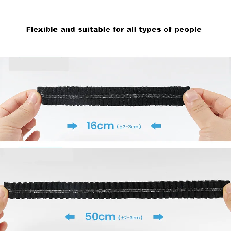 10PCS Black Disposable Bouffant Cap Non Woven Bath Shower Hair Caps Food Service Medical Salon Spa Catering Workspace Cover Hat 4