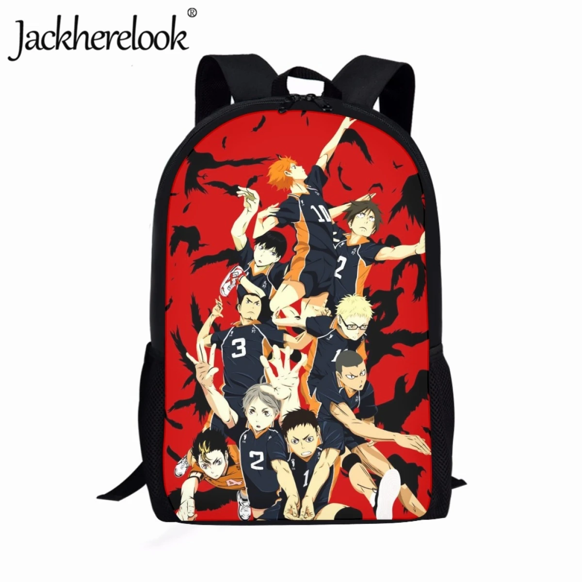 

Jackherelook Anime Haikyuu! Рюкзак для волейбола, школьные ранцы для подростков для мальчиков и девочек, детские рюкзаки