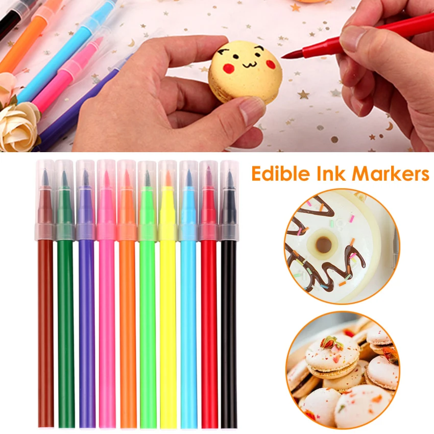 2 Piezas de Decoración de Pasteles, Bolígrafos para Colorear Alimentos,  Rotuladores Comestibles, Pin perfecl 2 bolígrafos para colorear alimentos.