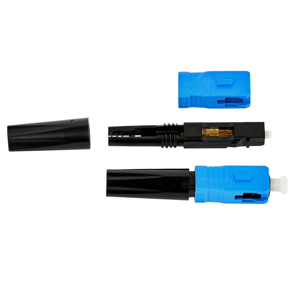 50mm SC APC 단일 모드 광섬유 고속 커넥터 FTTH 광섬유 광섬유 퀵 콜드 스플라이싱 커넥터 현장 조립 도구