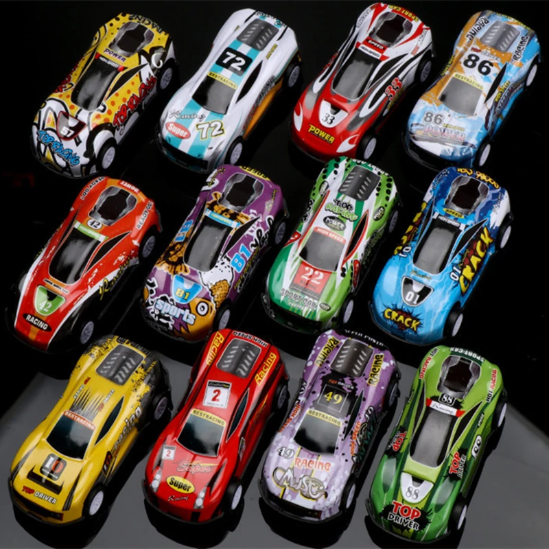 5pcs/lot Alloy Pull Back Vehicle Mini Inertia Racing Car Model Funny Cartoon Cars Toy Baby Kids Educational Birthday Gifts