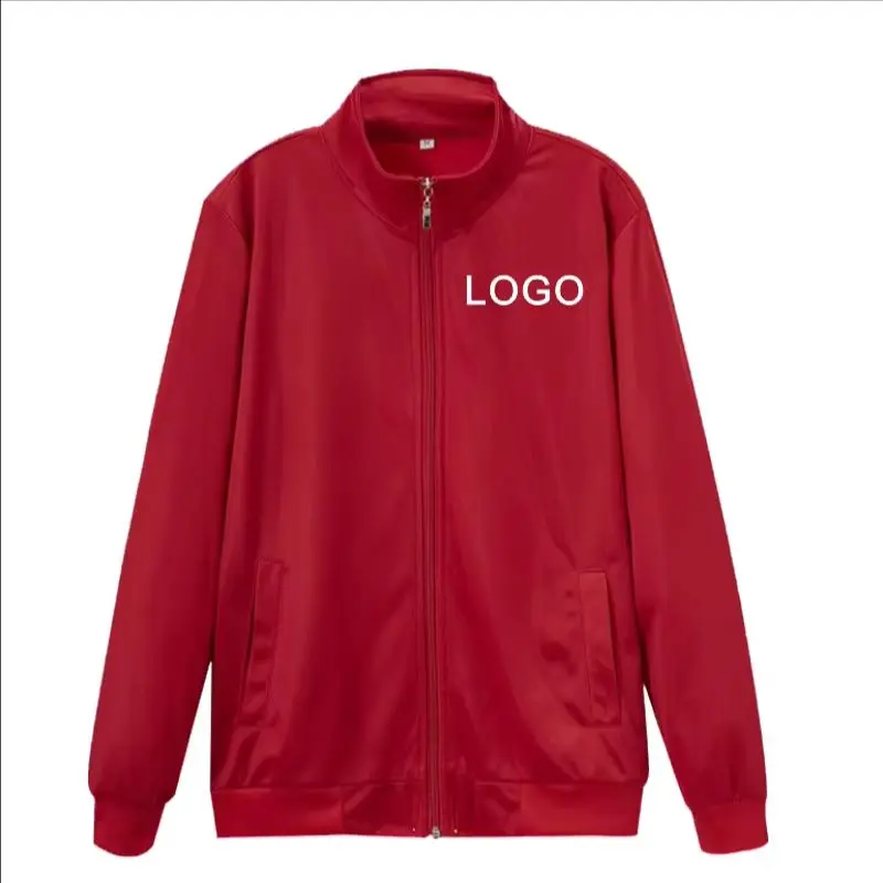 Golden Velvet Stand Collar Zipper Sweatshirt Breathable Comfortable Soft Custom Logo Print Embroidery Design 3