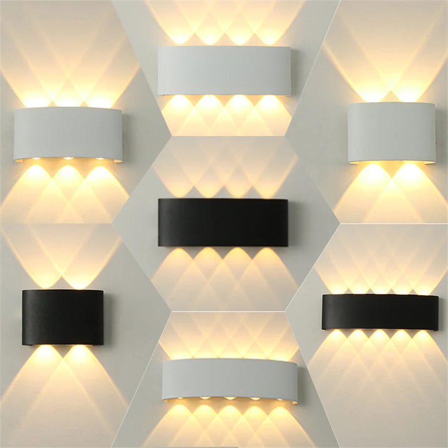 

IP54 Waterproof LED Wall Light 4W/8W/12W Aluminum Up Down Porch Light Outdoor Villa Garden Front Door Exterior Wall Sconces