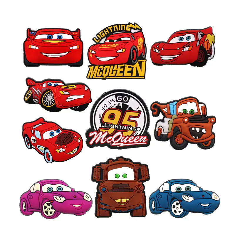 1Pc Original Animation Movie Cars Ciondoli Per Scarpe In Pvc Lightning Mcqueen Jeans Zoccoli Spille Decorazioni Per Scarpe Da Donna Per Bambini