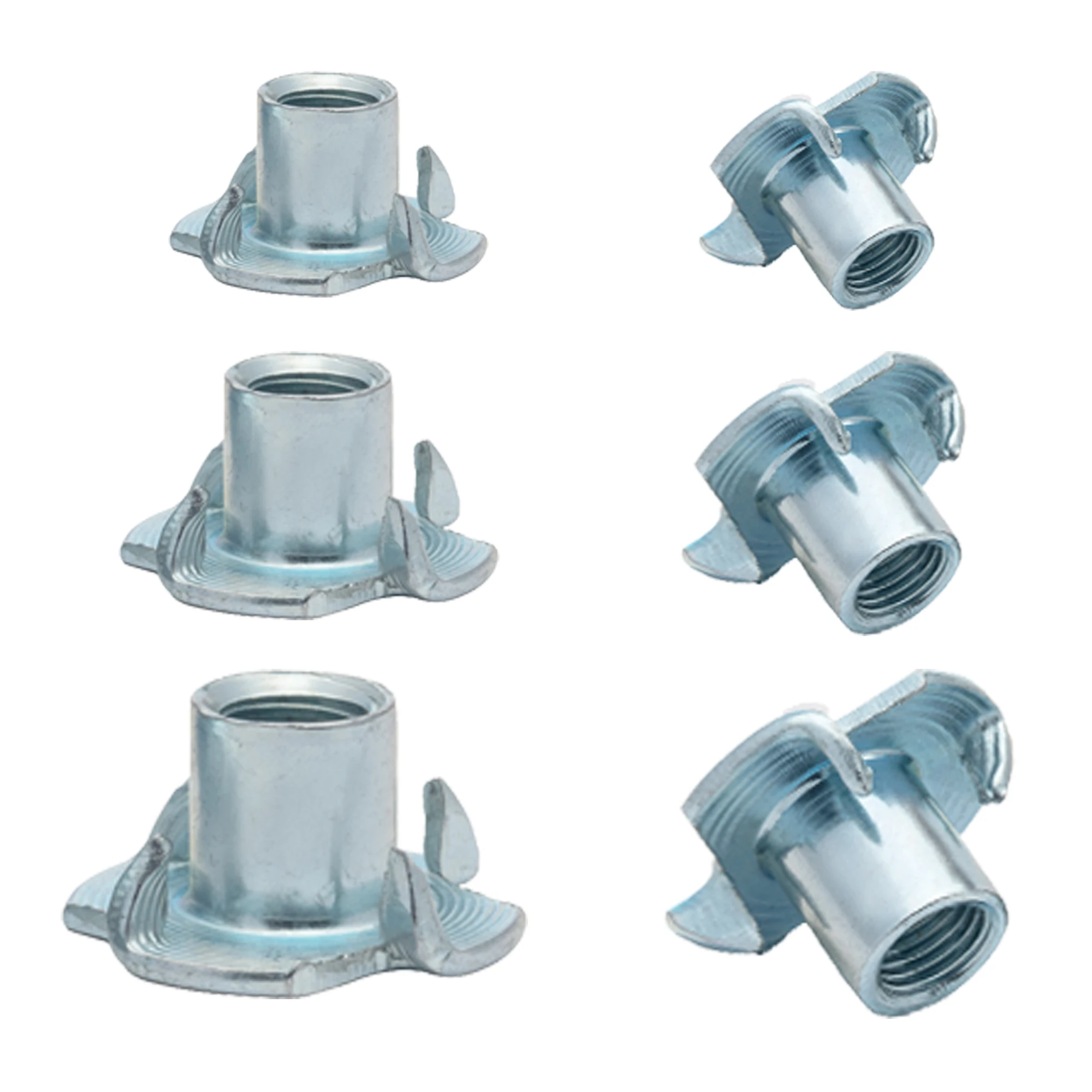 80Pcs Galvanized Four-Claw Nuts M3-M8 Carbon Steel Four-Point Impact Nuts Suitable For Wooden Furniture Maintenance four claws nut,carbon steel nuts