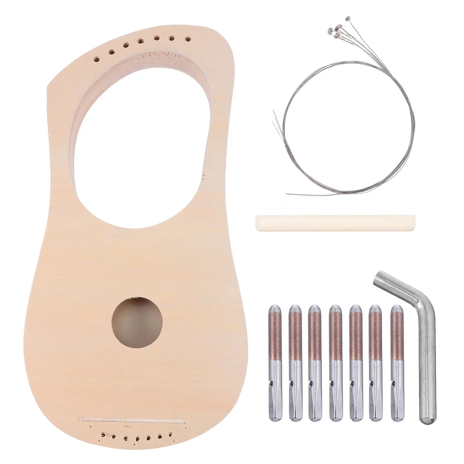 DIY Wooden Piano Lyre Harp Making Material Kit Hand Drawn Toy Handmade Kids Child Instruments