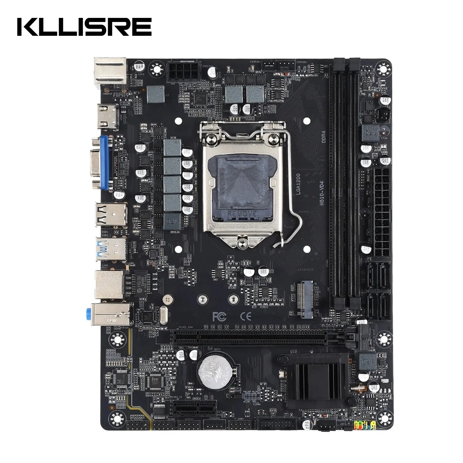 Kllisre H510 Scheda Madre Lga 1200 Supporto Intel Core I3/I5/I7/I9 Processore 10Th/11Th Memoria Ddr4 Vga + Hdm + Dvi M-Atx