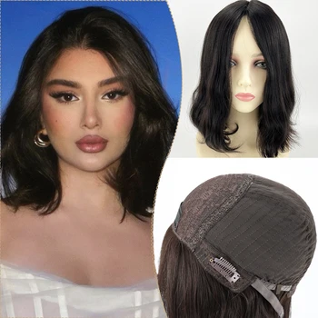 Natural Wave Jewish Wigs Silk Top Real Human Hair Jewish Wig for Women 14 Inch Virgin Hair Silk Base Wig  Sheitels Kosher