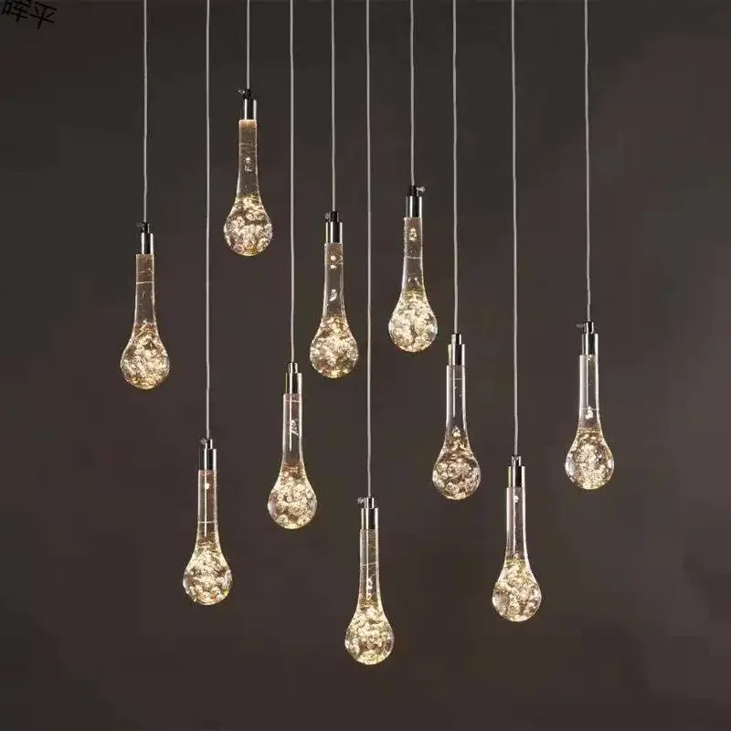 

Modern Luxury 10 Heads Crystal Chandelier Living Room Decoration LED Indoor Pendant Lighting ball Water Drop Pendant Lamp