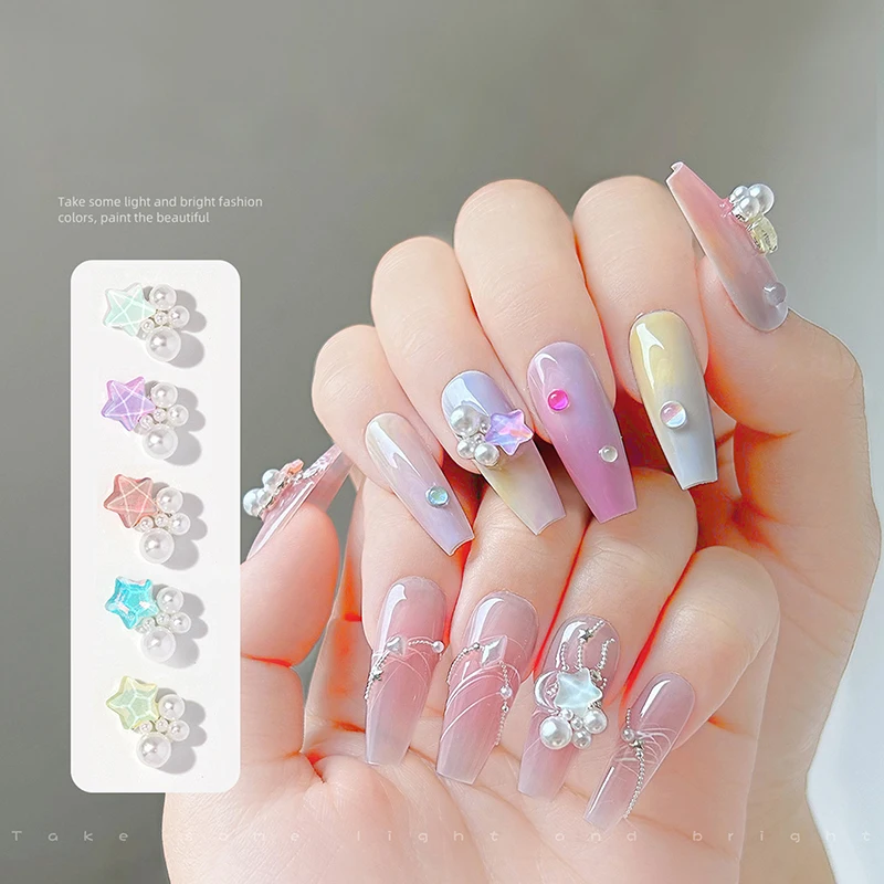 

2 шт., Декоративные звезды для дизайна ногтей