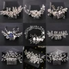 Silvery Crystal Pearl Hair Comb Headbnad Hairband For Women Party Bridal Wedding Hair Accessories Jewelry Comb Clip Headband