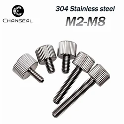Premium 304 Stainless Steel Knurled Thumb Screws - Flat Round Head - M8 (1Pcs)
