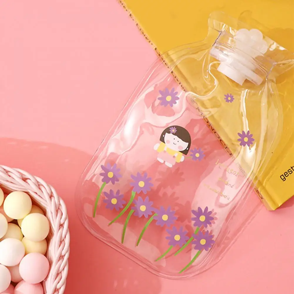 

Warm Water Bag Leak-proof Cartoon Pattern Hot Water Bottle for Home Bed Hand Feet Warmer 350ml Hot Water Bag for Comfortable
