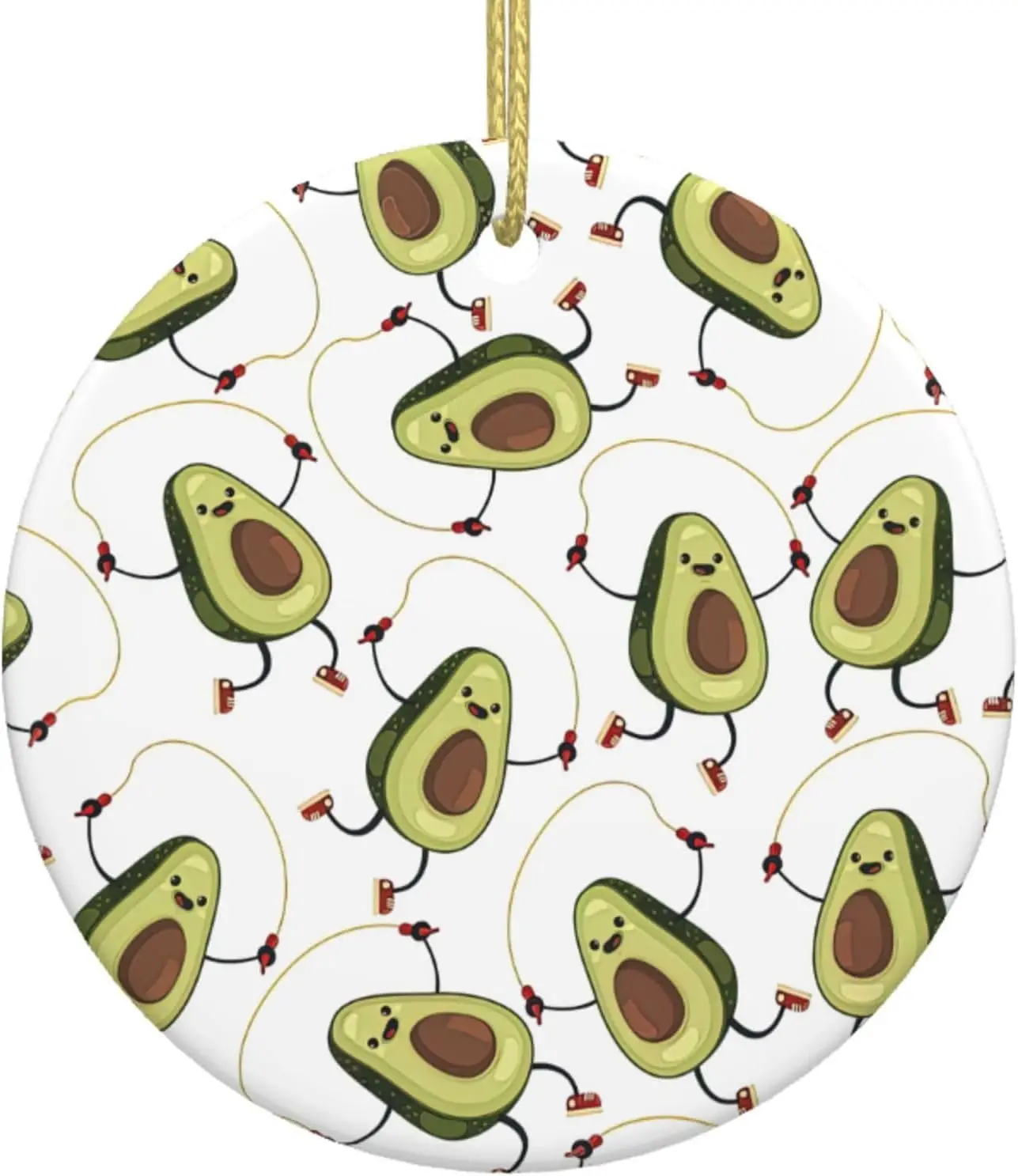 

Свежие фрукты мультфильм авокадо узор Круглый Рождественский орнамент керамический кулон подвесной Декор рождественские подарки Рождественская елка Декор