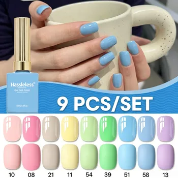 Set di Forniture per Salone di Bellezza Senza Sforzo, 9 Smalti Gel Monocolore, 15ml Ciascuno. Smalto per Unghie Semi-Permanente Professionale