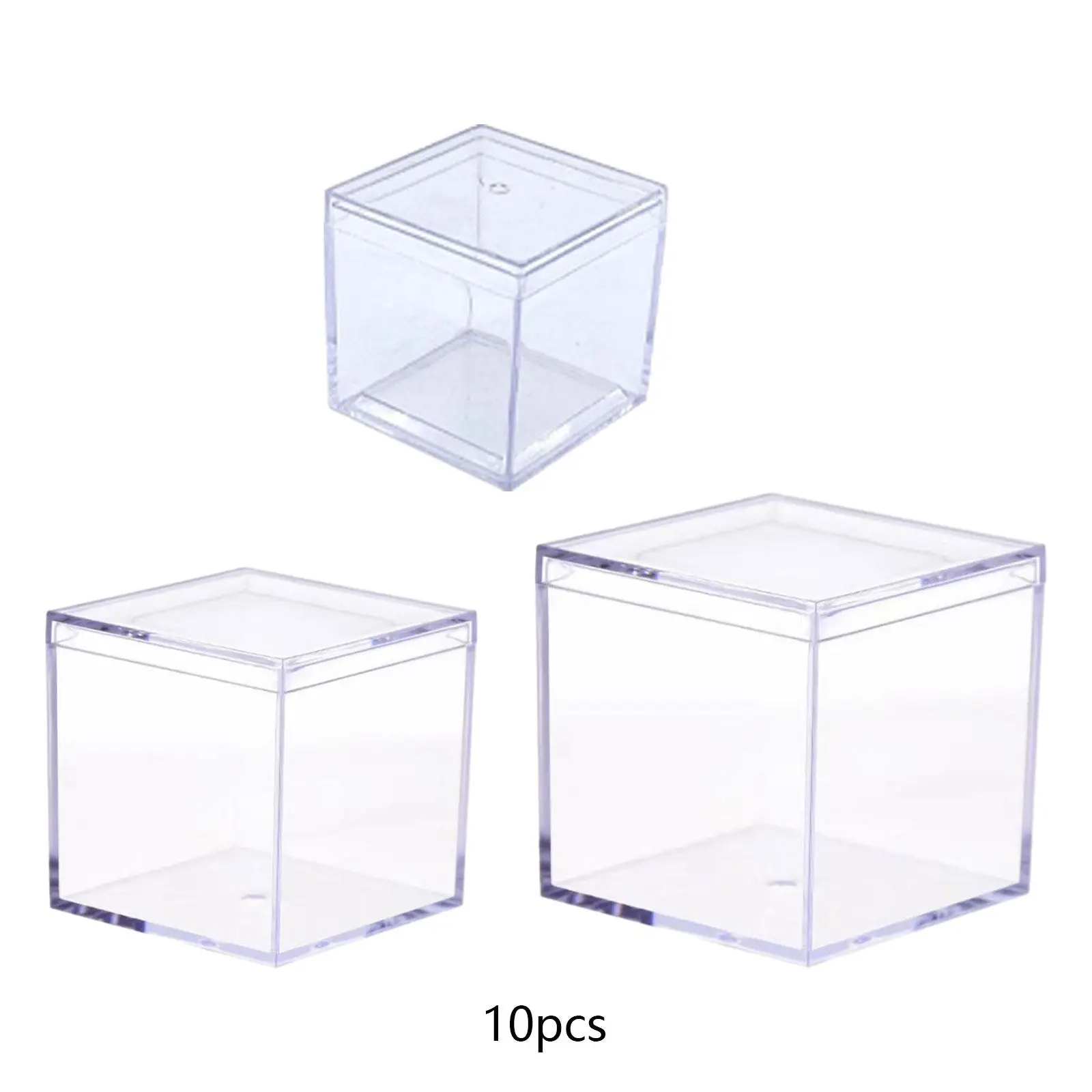 

10Pcs Small Acrylic Display Case Organizer Storage Showcase Home Multipurpose Container Candy Box for Diecast Model Supplies
