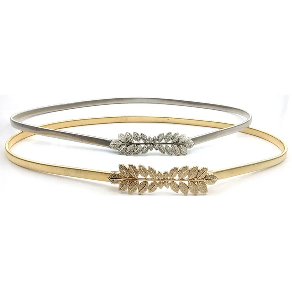 

Retro Classic Girls Thin Fashion Women Jeans Coat Leaf Waist Belt Metal Buckle Waist Belt Female Waistband