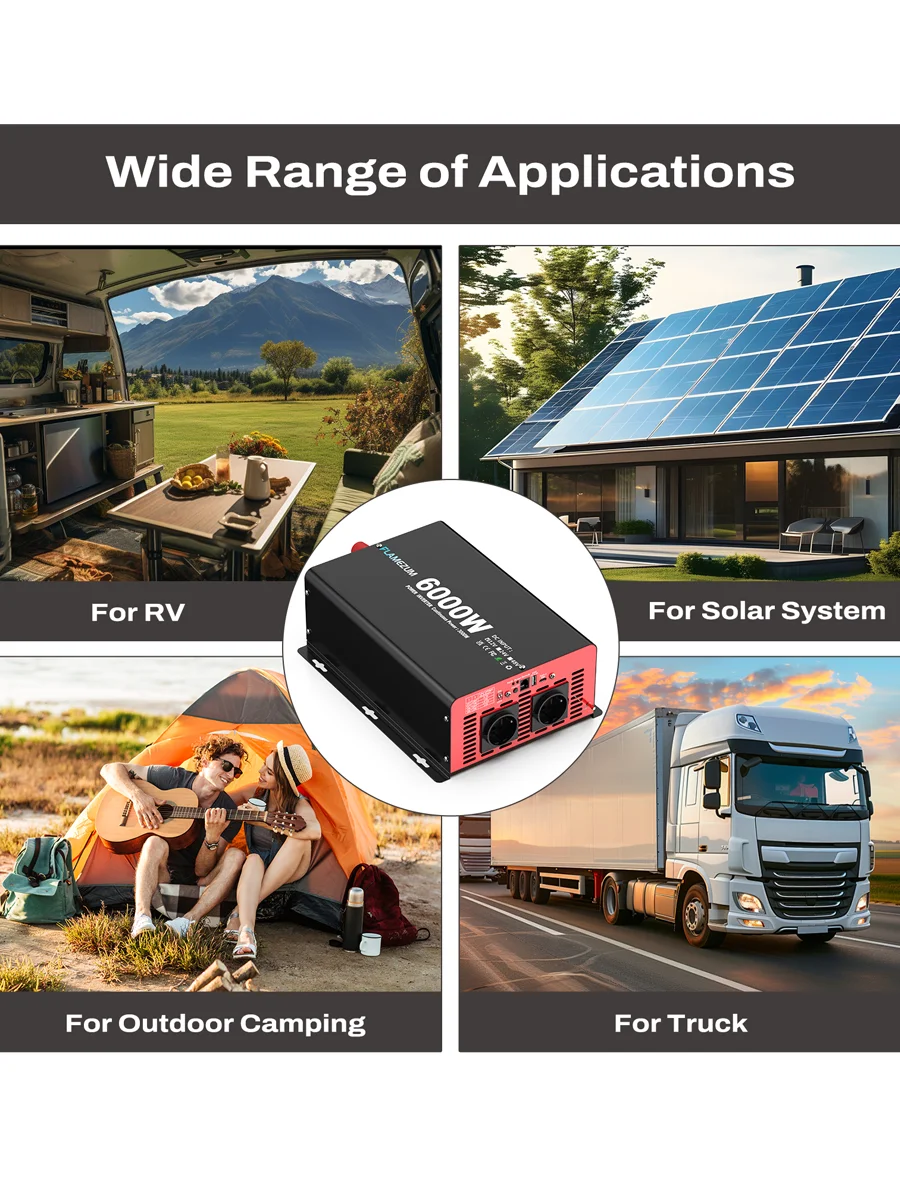 3000 W Kontinuierliche Leistung Ändern Sinus Welle Inverter Spitzenleistung 6000 W DC 12 V 24 V zu AC 230 V EU Buchse LCD Auto Voltmeter Konverter – Detail 7