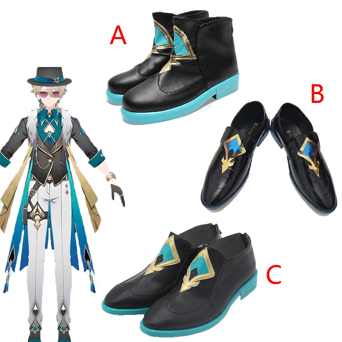 

Aventurine Cosplay Shoes Costume Accessories Prop Game Honkai Star Rail Halloween Anime Cosplay Party Men Fancy Ankle boot